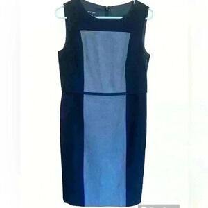 Nine West Colorblock Black Gray straight Dress NWT sz 6